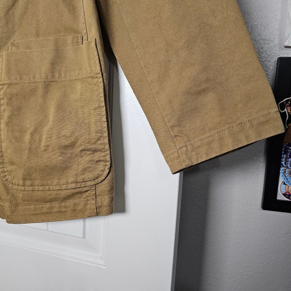 Madewell LG blazer style denim jacket, khaki/tan, boxy cut - Picture 7 of 14